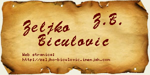 Željko Biculović vizit kartica